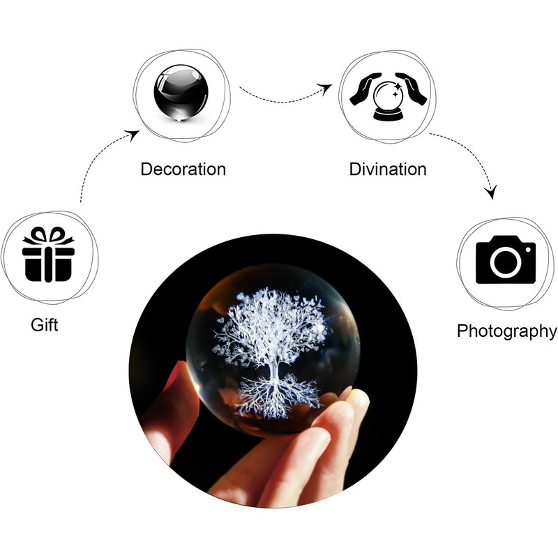 H&D HYALINE & DORA 60mm Tree of Life Crystal Ball