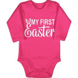 Shirtracer - Baby Bodysuit Long Sleeve Girl Boy - Easter Gifts Easter - My First Easter I My 1st Easter, 2 Fuchsia, 6-12 months