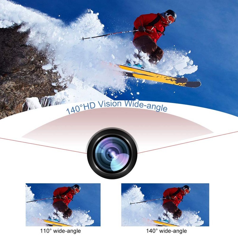 HD 1080P Sports Camera,30m Waterproof 140° Wide Angle Action Camcorder