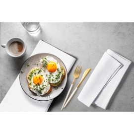 Cottoniva Set of 6 Fabric Napkins - For Family Dinners, Festivals, Parties & Everyday Use - Soft Cosy Machine Washable 100% Cotton Napkins 43 x 43 cm White