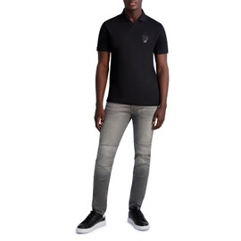 Karl Lagerfeld Paris Men's Karl Armour Johnny Collar Polo, Black