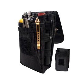 Belt Tool Pouch Holster, Multitool Organizer Pouch for EDC Gears Cellphone Case, Maezar Utility Pouch Bag, Nylon Tactical Pouch for Men, Small Pocket Pouch with D-Ring, Zipper(Black)