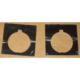 2 OFF Red Plates For Push Button Standard 1-3/4" X 1-3/4" Hole Size 1-3/16" For Eaton or Cuttler Hammer (Package of 2 tags/plates)