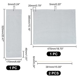 AHANDMAKER 1 Set Chair Replacement Canvas, Grey Casual Directors Chair Cover Kit Replacement Canvas Seat and Back with Wood Stick Easy to Clean for Director Makeup Chair, 18.7x14.96/20.47x6.5 inch