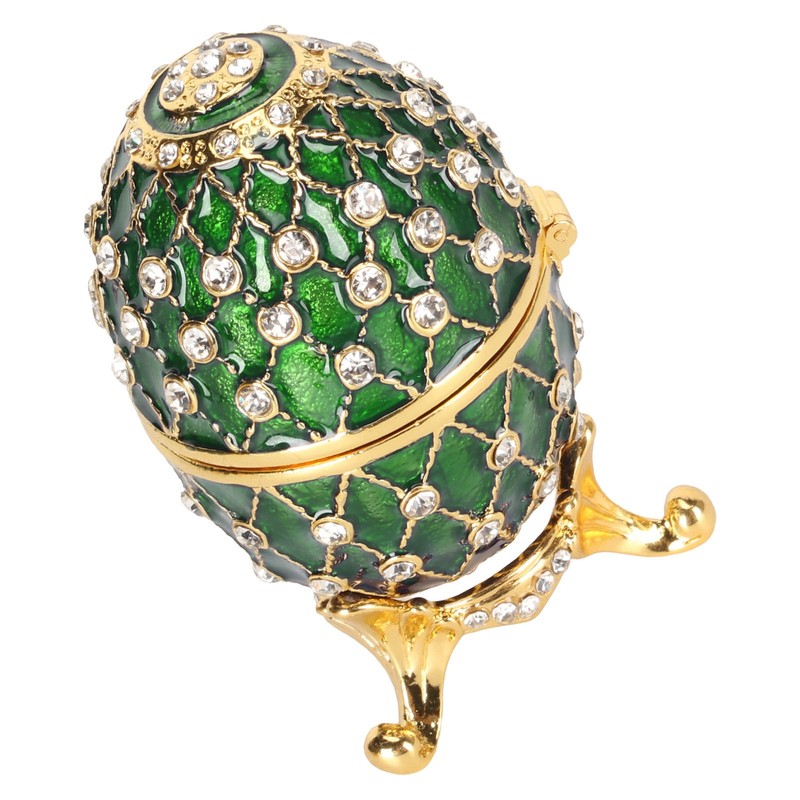Egg Trinket Box Zinc Alloy Sparkling Rhinestone Exquisite Elegant Metal