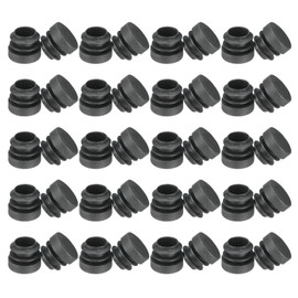 PATIKIL Round Plastic Hole Plugs 3/4inch, 40 Pack Pipe Tubing End Cap for Round Metal Tubing Furniture Chair Leg Fence Post Pipe, Black