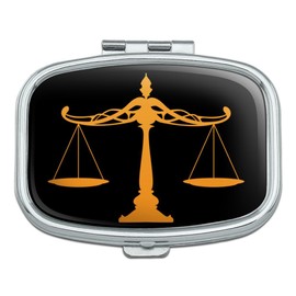 Scales of Justice Legal Lawyer Rectangle Pill Case Trinket Gift Box