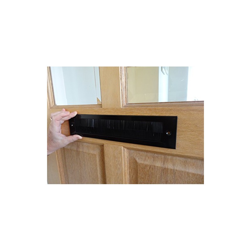Stormguard 06SR0170000BL Metal Letter Box Brush Cover Black, External Size