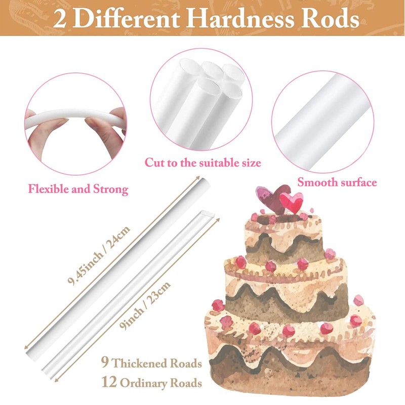 Cake Dowels Rods, 21 Pcs Cake Dowels with 3 Pcs