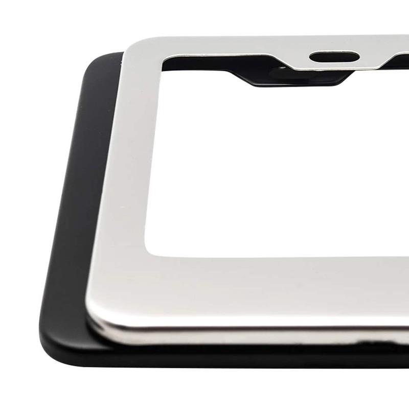 juew Stainless Steel License Plate Frame Durable with Screw Caps