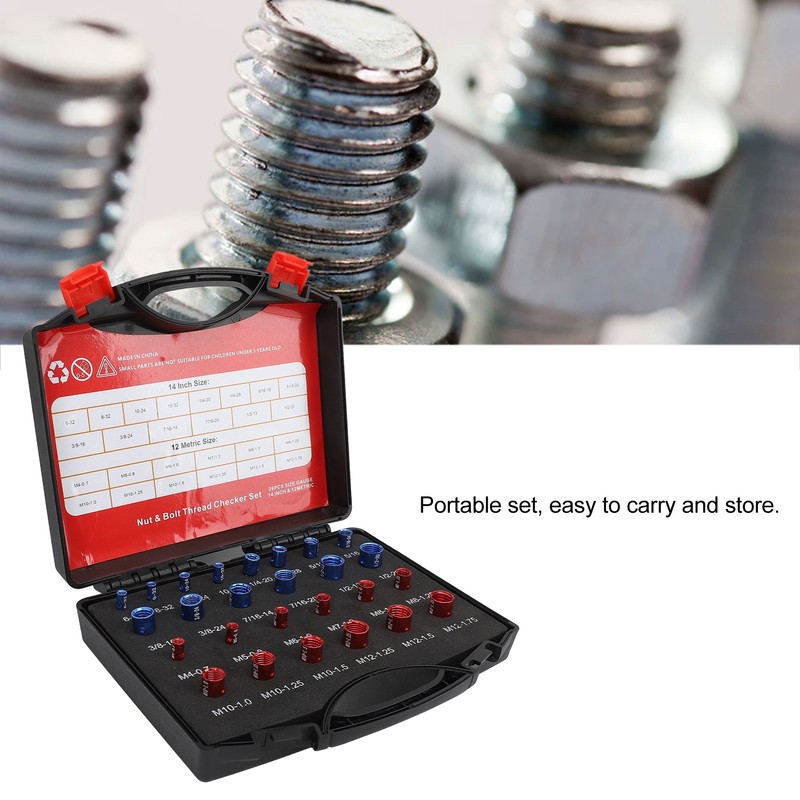 Nut Bolt Thread Checker Imperial Metric Aluminum High Accuracy Thread