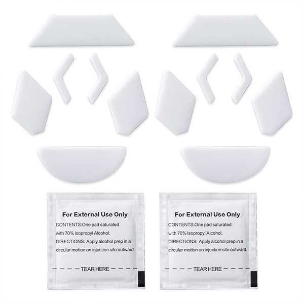 2 Sets White Rounded Curved Edges Mouse Feet Pads Skates