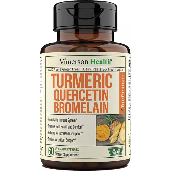 Vimerson Health Suplemento De Cúrcuma Turmeric Quercetin Bromelain 60 Cap