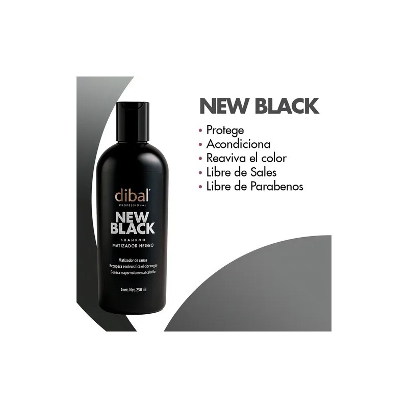 Dibal Shampoo Matizador New Black Color Negro 250ml Libre SLSSLESParabenos
