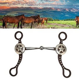 KUIDAMOS Snaffle para Caballo, Broca De Boca De Caballo Broca De Caballo De Acero Inoxidable Broca De Filete De Acero Inoxidable De Bronce Antiguo Tallada A Mano Vintage para Carreras De Caballos