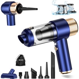SHLNLI Mini Vacuum Cleaner, Car Vacuum Cleaner Portable Cordless with LED Light, 4 in 1 Air Duster and Handheld Small Vacuum Rechargeable for Car, Home, Office, Pet