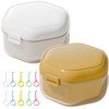 2Pcs Portable Leak Proof 3 Layer Denture Retainer Case with