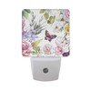 2 Pack Plug-in LED Night Light Lamp Watercolor Flowers and