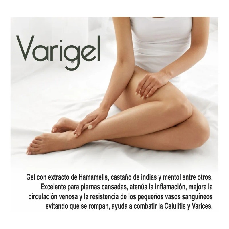 Varigel, Gel Auxiliar Para Piernas Cansadas. Tipo de envase Plástico