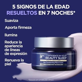 It Cosmetics Confidence in Your Beauty Sleep - Crema Facial de Noche con Ácido Hialurónico, Antiedad e Hidratación Reparadora, Reafirma y Revitaliza e