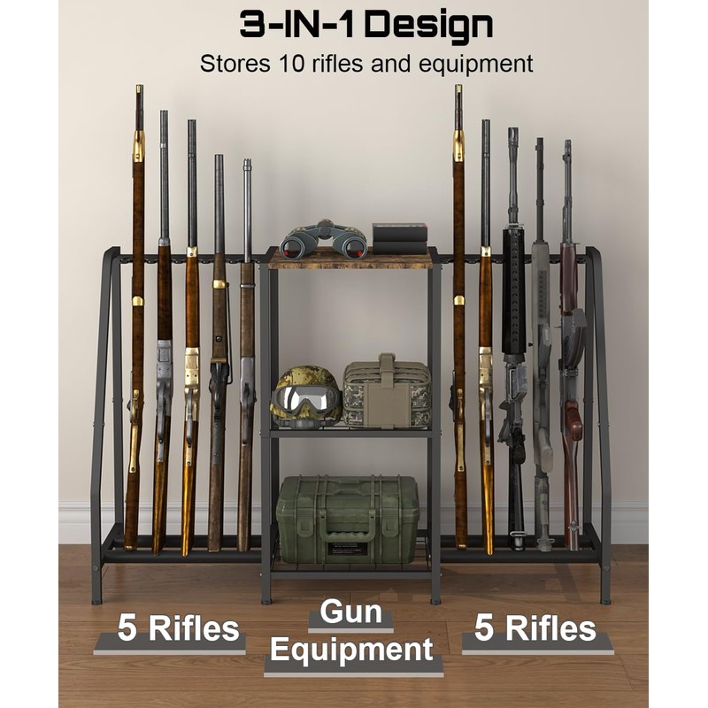 Mondazie Double-Side Gun Rack Stand, Vertical Rifle Display Holder with