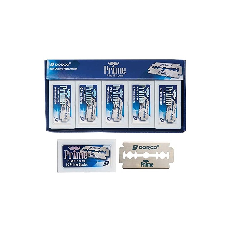 DORCO - Cuchillas de afeitar Prime de doble filo, 100