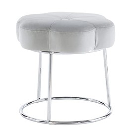 Linon Grey and Silver Vanity and Accent Talulah Stool