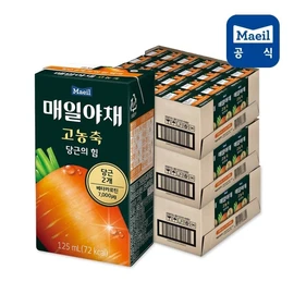 Maeil Vegetable Highly Concentrated Carrot Power 125mL 72 Packs / 매일야채 고농축 당근의힘 125mL 72팩