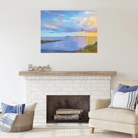 Fine Art Canvas Summer Cove Canvas Wall Decor by Artist Holly Ready for Living Room, Bedroom, Bathroom, Kitchen, Office, Bar, Dining & Guest Room - Ready to Hang - 32 in x 24 in