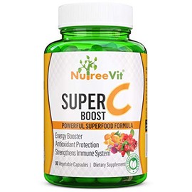 NutreeVit 100% Organic Vitamin C Capsules - Organic Immune Support (500 Count)