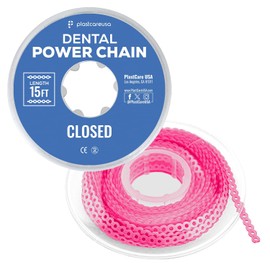 PlastCare USA Cadenas de ortodoncia para aparatos de ortodoncia – Rosas, rollo cerrado de 4,5 m, ligaduras elásticas cortas y largas cerradas – Múltiples opciones de color, elásticos dentales duradero