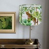 Lauusiusi Green Drum Lampshade Medium 13x13x10 In Cheetah Parrot Leaf