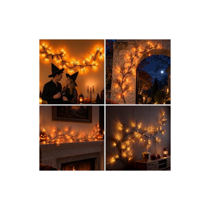 Guirnalda de Luces de Halloween, 6 pies 1.8M 45 LED