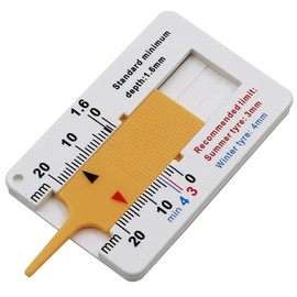 cyclingcolors Profiltiefenmesser 0-20 mm Kunststoff Tiefenmesser Reifen Messbereich Profilmesser Reifen Tragbar Tiefenmessschieber Profiltiefen-Messgerät