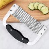 HIC Kitchen Crinkle-Cut Wave Slicer French Fry Vegetable Cutter, Stainless