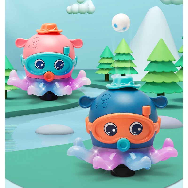 Baby Floating Ball Toy Electric Octopus Bath Toy Music Light