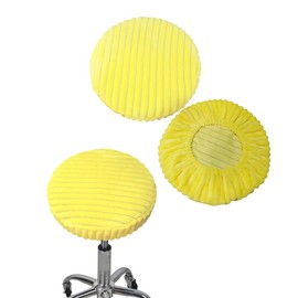 Shukii Stool Covers - 2 Pack Soft Slipcover with Elastic Cushion for Round Bar Stool & Chair (Yellow, Medium)