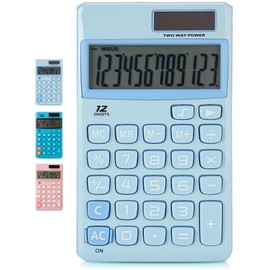 Mr. Pen- Standard Function Calculator, 12 Digits, Small Calculator, Light Blue Solar Calculator, Pocket Calculator, Simple Calculator, Basic Office Calculators, Solar Handheld Calculator