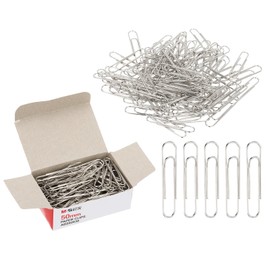 M&G 300pcs Paper Clip, 50mm Large Paper Clip Large Metal Clips Rust-Proof Strong Durable Bulk for Paper Office, 3 Pack Carton, Silver Tone