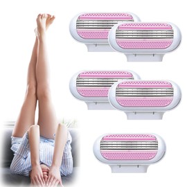 Ninnyi 5PCS Razor Blades Compatible with Gillette Venus for Women, Comfort Refill Edge Replacement Razor Heads(Pink)