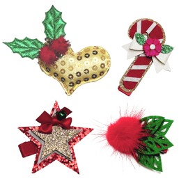 Christmas Hair Clips Cute Decorative Christmas Hair Accessories Headdress Hairpin Christmas Hair Bows for Girls Women Kids