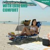 SUNNYFEEL Beach Lounge Chair, Backpack Reclining Beach Chairs Lay Flat,