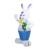 6.5FT High Easter Blue Bunny Holding Easter Egg Inflatable Yard