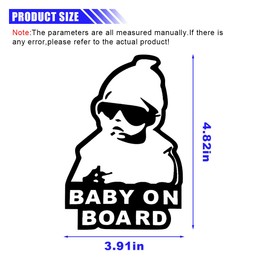 Baby on Board Sticker for Car, Funny Baby Safety Car Signs, Adhesive/Removable/Reflective/Waterproof, Cute Safety Caution Decal, No Need for Magnet or Suction Cup (1PC)