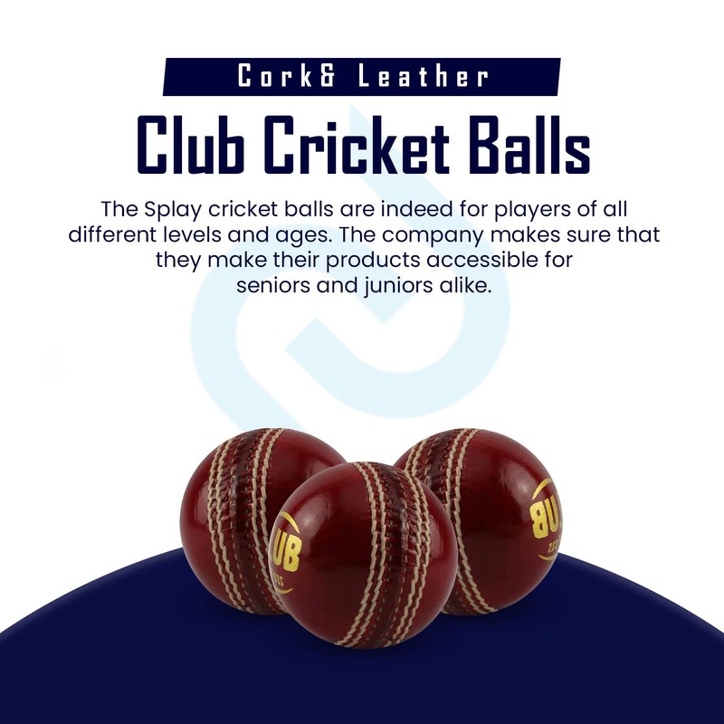 Splay Academy Red Cricket Ball Senior Adult Balls Leather Club