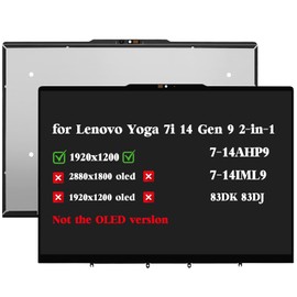 HPDELGB Replacement for Lenovo Yoga 7i 14" Gen 9 2-in-1 7-14AHP9 7-14IML9 2024 83DK 83DJ 83DK000AUS 83DK000BUS 83DJ0001US 83DK000FUS 1920x1200 WUXGA LCD Touch Screen Display Assembly Non-OLED Screen