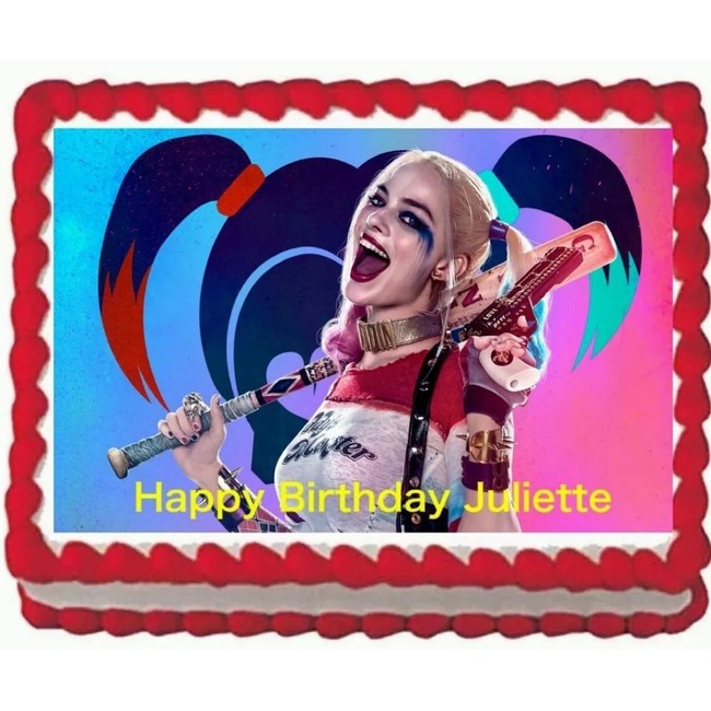 Harley Quinn Edible Cake Image 1/4 sheet