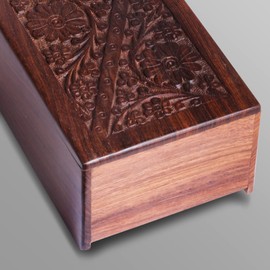 S.B.ARTS Wooden Keepsake Urn Box for Human Ashes, Cremation Memorial Urn Box, Handcarved Decorative Urn, Wooden Box Urn for Pets, Cat, Infant, Adult Memorial Urns, Burial Urns for Ashes- Small