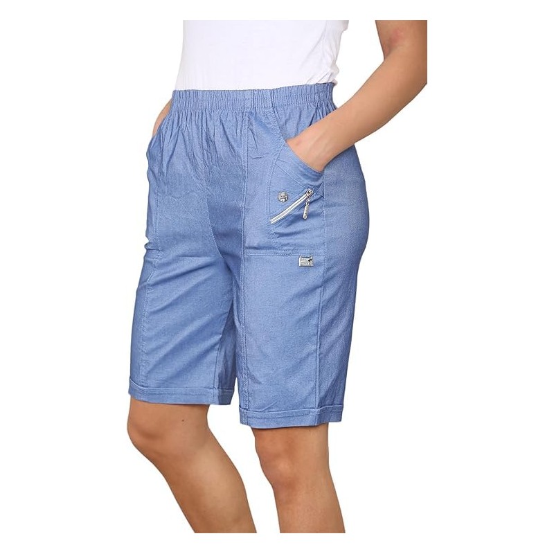 ANZEE Ladies Cherry Berry Shorts - Women's Plain Stretch Fit