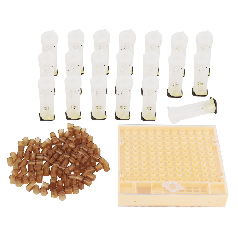 Queen Bee Rearing Box Cage Plastic Breeding Cell Cup Kit